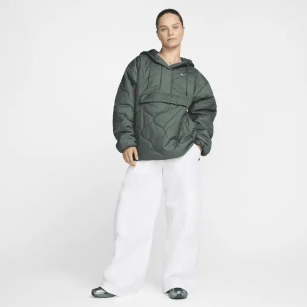 ‼️SALE‼️Nike Sportswear Essential Quilted Anorak Puffer Jacket Green DQ6944 Wome